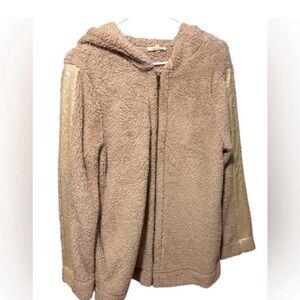 Mystree Tan Teddy Jacket with Gold Accents